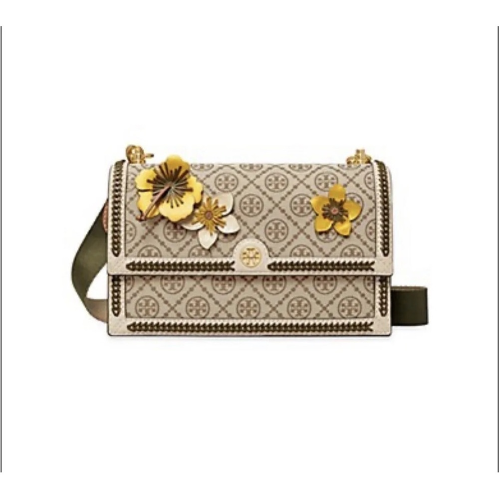 NWT in original packaging Tory Burch T monogram Braided Floral Shoulder Bag$748 - Picture 2 of 11
